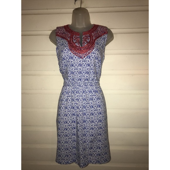 Vineyard Vines Dresses & Skirts - Vineyard Vines Cotton Blend Embroidered Sleeveless Shift Dress Size S